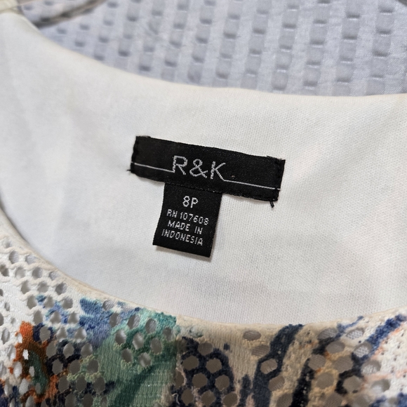 R&K Orange and Blue Sleeveless A-Line Mini Dress - Picture 4 of 9